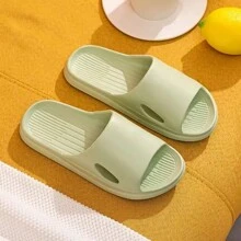 Men's Summer Home Indoor Slippers, Soft Bottom Comfortable EVA Material, Solid Color, Open Toe, Casual Simple, Indoor & Outdoor Anti-Skid Anti-Odor Antibacterial Foot Care, Unisex