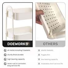 Modular Metal Storage Shelving: Versatile Organization For Large And Compact Spaces - Galvanized Steel, 100Kg Per Shelf 3-Tier Fruit Basket Or Multipurpose Shelving (FRUIT-002 1690 2099) - CARRO-PY-LILA - 查看 5
