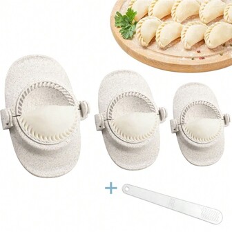 饺子压模机、面团压模机套装手动厨房工具配件，用于制作饺子、手工馅饼、馄饨、波兰饺子和馅饼 | 饺子压模机套装：制作饺子、馄饨、波兰饺子和馅饼的必备厨房配件