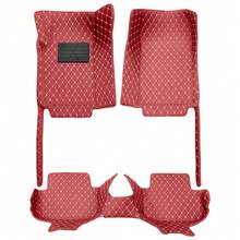 Vonzasi Car Floor Mats For Chevrolet For Camaro With Bridge 2010-2015,Full Coverage All Weather Non-Slip Premium Leather,Red Wine - Burgundy - View 1