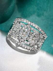 1 PC Gorgeous Cubic Zirconia Ring For Women For Wedding Engagement Anniversary Party Jewelry Valentine's Day Gift,Mom,Mother,Mother's Day,Gift - 1# - View 5