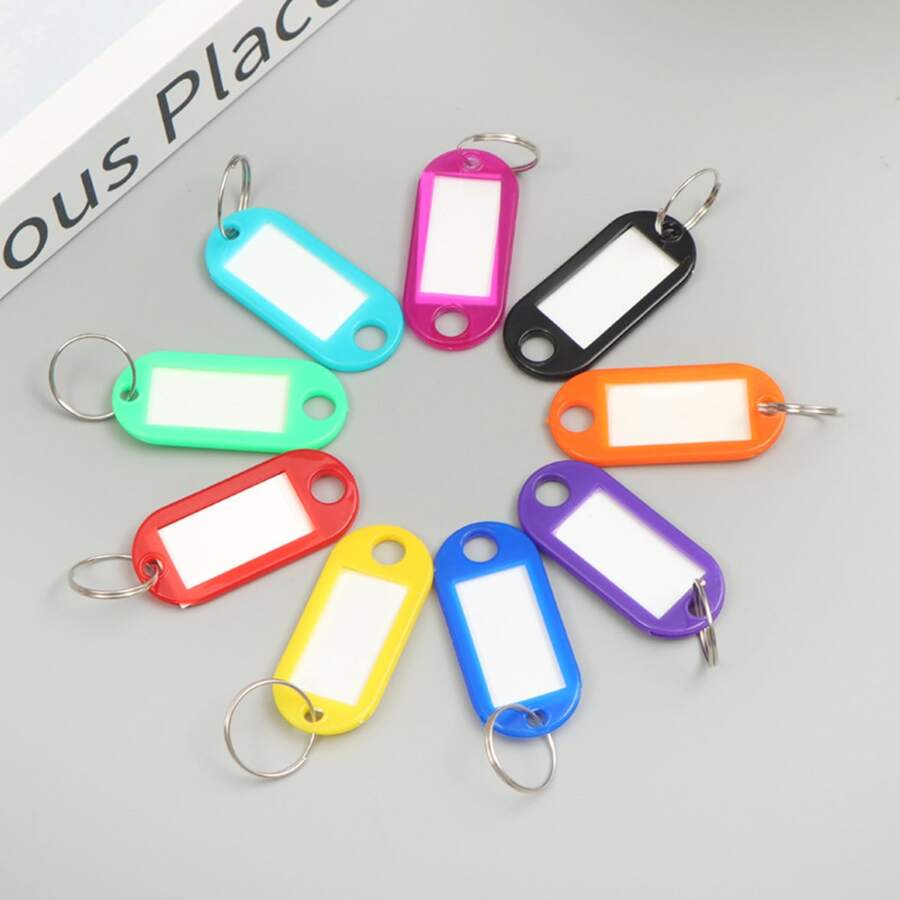 10/30/50Pcs Random Color Key Tags With Labels Plastic Prevent Missing Key Identifiers Luggage Bag Accessories Car Accessories Bag Charm School Cute Goth Y2k - Multicolor - View 1