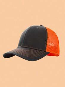 1pc Kids Baseball Mesh Cap, Solid Color Adjustable Snapback Hat, Suitable For Boys And Girls, Casual Wear For Spring & Summer - Multicolor - View 2