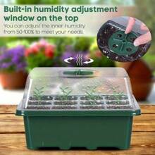 3pcs/Set 12-Hole Seeding Tray, Multi-Purpose Planting Box For Your Garden - Vegetables, Fresh Flowers, Seedlings, Cuttings, 3-Piece Set Includes Cover, Insulation Layer And Moisture Board For Optimal Germination
