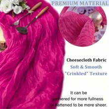 1 pièce Rose rouge Style balinais Chemin de table plissé - Gaze polyester torsadée bohème, parfait pour Noël, mariages et fêtes d'anniversaire - Framboise - Voir 7