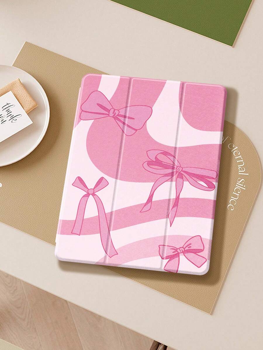 蝴蝶结内衬平板平板电脑保护壳适用于 iPad Mini 4/5/6/7、iPad 7/8/9 10.2 英寸，内置笔槽适用于三星 Tab S6 10.4 英寸、Tab A7 Lite 8.7 英寸，Ins 风格保护壳，适合返校、情人节、新年礼物 - 彩色 - 查看 1