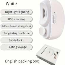 2 szt. Elektryczny obcinacz do paznokci, 2 w 1 elektryczny obcinacz do paznokci i polerka - ładowany przez USB, przenośny z wbudowanym schowkiem na resztki paznokci, bezpieczny i łatwy w użyciu, wyposażony w przezroczystą torbę do przechowywania, idealny do domu, biura, podróży, dla seniorów