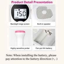 1 pieza Doppler fetal, Estetoscopio para el embarazo para el hogar, Monitor de frecuencia cardíaca fetal Doppler de alta sensibilidad de 3.0 Hz y precisión