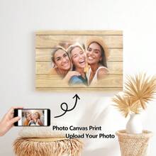 1 件定制照片印刷在画布上绘画，定制仿木纹海报，生日礼物艺术照片，宠物婚礼照片，商业标志，动物形象风景壁画，家居装饰，1 精美，时尚，简约，现代定制，个性化，独特的理想礼物给她 - 彩色 - 查看 4