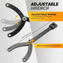 Adjustable Variable Pin Spanner Wrench Drive Fan Clutch Pully Holder Wrench Tool - Red - View 6