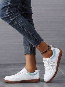 Zapatillas deportivas de mujer informales y planas, zapatos deportivos para uso exterior con suela blanda y versátiles de moda