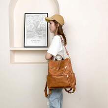 Women's Fashion Backpack Multi - Purpose Convertible Satchel Shoulder Bag Travel Bag - Black Black-hardware - View 4