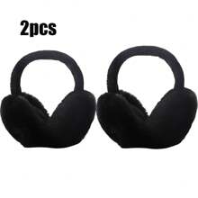 1 pieza Orejeras plegables de invierno cálidas, orejeras de color liso y suave, protección contra el frío para ciclismo, deportes al aire libre, prueba de frío, para estudiantes, como regalo para hombres y mujeres