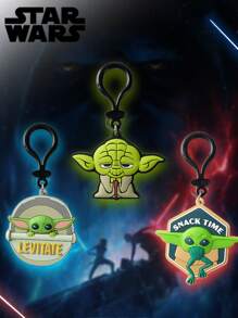 Disney 1 PIEZA Llavero de PVC de Yoda como accesorio de bolso, decoración colgante, llavero encantador, accesorio original de llave de coche, adorno para bolso, regalo de recuerdo para fiesta de cumpleaños
