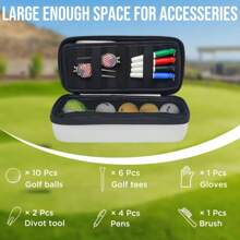 1pc Golf Storage Box, Golf Off-Course Accessories Organizer For Golf Accessories, Golf Bag Cover, T-Shirt Ball Marker Gloves Phone Keys, Golf Valuables Protection Box, Portable Golfer Gift For Men And Women, Golf Caddy Storage Box With Storage Slots For Divot Tools, Tees And Ball Markers - Multicolor - View 5