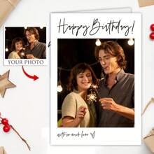 1/5/10pcs Customizable Photo Birthday Card With Photo And Envelope - Suitable For Gifting To Family, Boyfriend, Girlfriend, Siblings, Spouse, Colleagues, Adding A Personalized Creative Touch!