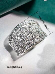 1 PC Gorgeous Cubic Zirconia Ring For Women For Wedding Engagement Anniversary Party Jewelry Valentine's Day Gift,Mom,Mother,Mother's Day,Gift - 1# - View 6