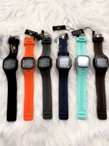 Fashion Square Surfing Waterproof Sports Digital Watch For Men And Women - 藍色 - 查看 2