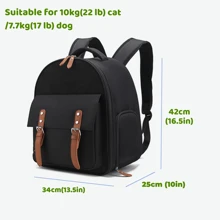 Sac à dos transporteur respirant pour chat et petit chien avec grande capacité - pour les propriétaires d'animaux de compagnie - convient pour la randonnée, la marche et les voyages - cadeau parfait pour les amateurs d'animaux