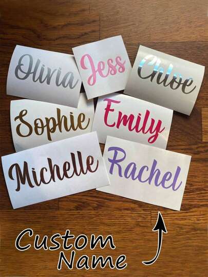 1/3/5pcs Personalized Custom Name Tag Stickers, Vinyl Decal Stickers, Name Stickers, Date Stickers, DIY Gifts, Handmade, Handwriting, Wedding Stickers, Gift Stickers. Customizable Holographic Name Stickers For Glass, Cups, Rolls, Balloons, Calligraphy Stickers, Glass Names, Gift Box Decorations