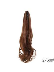 Pear Small Claw Clip Ponytail Extensions, 18 Inch Small Curly Wave Clip Ponytail Extensions, Women's Layered Synthetic Hair Accessories