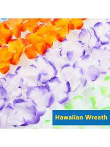 1-30pcs Hawaii Garland Necklace Tropical Hawaii Flower Theme Party Favors Headbands Holiday Wedding Beach Birthday Decorations Party Supplies Wreaths Headbands Holiday Wedding Beach Birthday Decorations(Random Color) - Multicolor - View 3