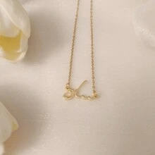 时尚开斋节穆阿拉伯祝福雕刻 18K 镀金金属项链