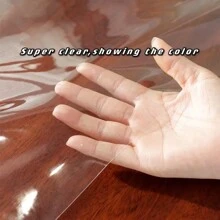 Mantel rectangular de 55 x 118 pulgadas, protector de mantel de vinilo impermeable y lavable, cubierta de mesa de plástico a prueba de derrames de aceite para cenar, picnic, acampar, al aire libre, transparente - transparente - Ver 6