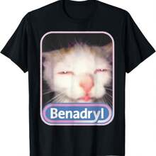 Benadryl Cat Funny T-Shirt - màu đen - Xem 1