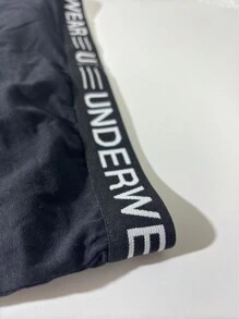 Set de 3 boxer briefs elásticos con estampado de letras para hombre
