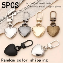 1/3/5/10pcs Heart-Shaped Metal Zipper Pulls, Tool-Free Installation, Removable Buckle Suitable For Bags, Coats, Shoes - Multiple Colors Available, Sewing And Knitting Supplies