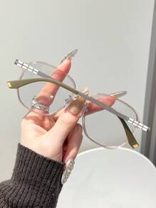 1 件装轻便新款现代简约风格优雅美学时尚风格女士透明眼镜适合户外休闲活动办公室阅读街头装饰防止眼睛疲劳