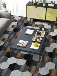 11 piezas de baldosas de piso autoadhesivas hexagonales con textura de madera, impermeables y antideslizantes para decoración del hogar, baldosas hexagonales entrelazadas de 7.83*9.06 pulgadas/19.9*23 cm, baldosas de piso autoadhesivas para sala de estar, decoración de habitaciones, cocina