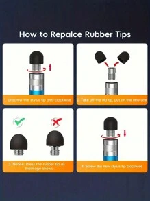 Rubber Tip Stylus Pen For Touchscreen, Compatible With Apple, Capacitive Stylus Pen Compatible With IPad And Tablets - Multicolor - View 7