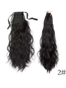 14 Inch Tieback Water Wave Paardenstaart Donkerbruin, Wave Paardenstaart Haarclip, Natuurlijke Krullen Rond Paardenstaart, Hoge Temperatuur Synthetische Paardenstaart Haaraccessoires