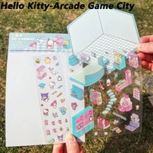 Sanrio 11pcs/7pcs/4pcs Per Set (With Tweezers), Sanrio Cute Cartoon Miniature Scene Stickers DIY Interesting 3D Diorama Decorative Scrapbooking Craft, Hand-Drawn Stickers No Cutting Required,School Supplies,Back To School