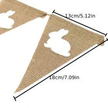 1/2 pièces Bannière de lapin, bannière de lapin en lin avec 7 pièces de bannière, fournitures de décoration de fête de Pâques
