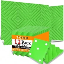 TOUO Acoustic Foam 6-48 Pcs Rhinestone Groove Foams Panels Offices Acoustic Treatment 30X30X5cm/12"X12"X2" | 30X30X2.5cm/12"X12"X1" High-Density Sound Absorbing Material - one-size - View 27