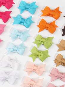 40PCS 1.4" Cute Mini Fashion Bow Snap Clip, Grosgrain Ribbon Bow Small Hair Clip For Baby Girls