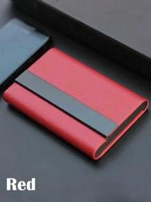 1 个个性化卡夹钱包，PU 皮革大容量，时尚便携商务信用卡/名片钱包，适合男士/女士，非常适合企业促销、朋友、家人、礼物 - 彩色 - 查看 4