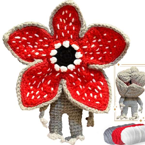 DIY Chomper Crochet Kit For Beginners, Amigurumi Stuffed Animals - Gift Animal Crochet Starter Kit All-In-One Complete Crochet Kit Learn To Crochet Sets With Instructions And Step By Step Video Tutorials