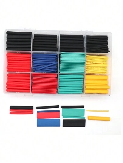 Kit Tubo Termo Retrátil Espaguete Polietileno Com 530 Peças