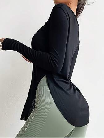 Women Fitness Yoga Top, Quick Dry Shirt For Running, Gym & Workout, Stretchy Compression Base Layer