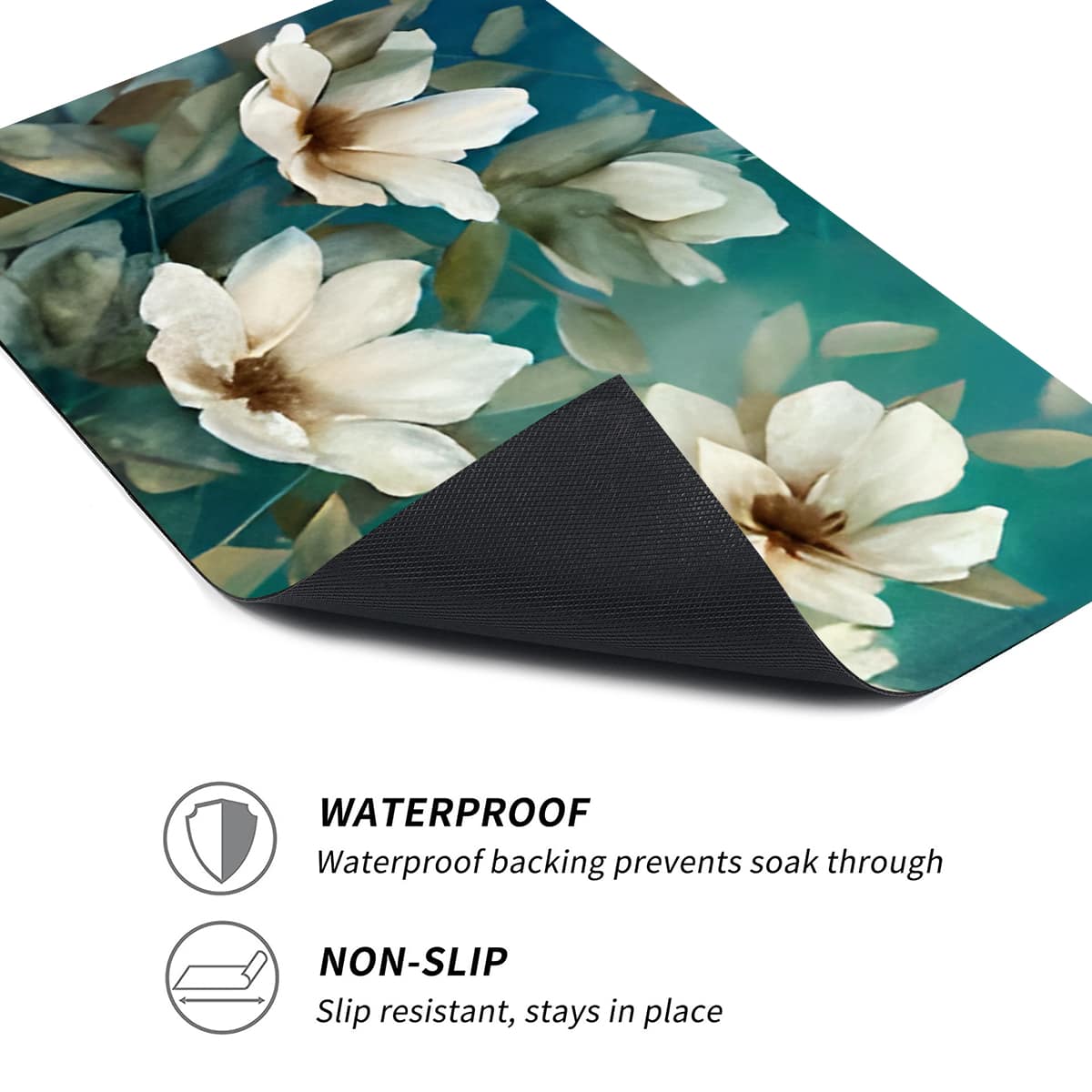 1 pezzo Sottopentola da bar con stampa di stile pittorico a tema fiore di magnolia, tappetino di drenaggio, tappetino di drenaggio in gel di silice per macchina da caffè, tappetino di drenaggio in gomma morbida, antiscivolo, super assorbente e resistente all'usura, per decorazione di tavoli da pranzo, ristoranti, cucine e patio, forniture per la cucina domestica