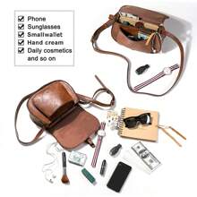 Crossbody Bags Women, Small And Boho Body Handbags, Vegan Leather, - Nửa đêm đen - Xem 6