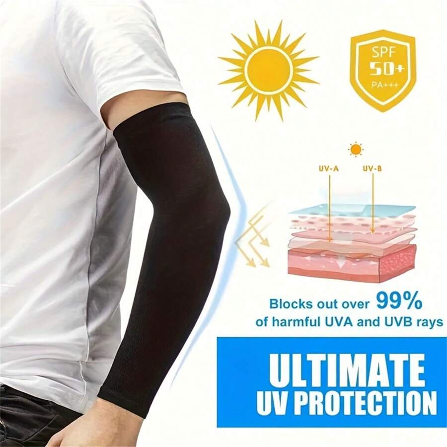 1 ~ 5 cặp tay áo bảo vệ tay áo ấm áp thể thao nam tay áo chống nắng tia UV tay áo hỗ trợ chạy bộ câu cá đạp xe trượt tuyết tay áo ấm áp trang phục mùa thu trang phục Halloween tay áo màu đen quà tặng cho nam giới - Nhiều màu - Xem 1