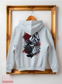 Anime Keneki Tokyo Ken Ghoul Manga Kangaroo Sweatshirt Ref-0055 - Grey - View 1