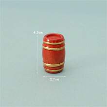 2pcs Vintage Wooden Barrel Model Miniature Decor - Multicolor - View 6