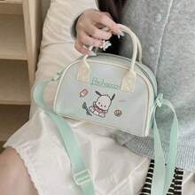 Bolso de mano Sanrio: Bolso de Boston con estampado de moda de Hello Kitty, Bolso bandolera de felpa de dibujos animados de My Melody, Bolso organizador casual de gran capacidad de Kuromi, Bolsa cosmética portátil y multifunción de Pochacco, Bolso de hombro lindo de Cinnamoroll - Multicolor - Ver 9