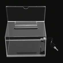 SENDERPICK 9* Donation Boxes Donation Box, Clear Acrylic Box, Suggestion Box - Clear - View 7